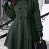 Plus Size, Plus Size Women’s Autumnu002FWinter Fashion Vintage Christmas Green Double-Breasted Coat