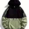 Men’S Casual Color-Blocked Hoodie with Pockets, Suitable for Spring And Autumn.