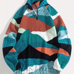 A Double-Sided Plush Print Pullover Sweatshirt with Raglan Sleeves, Suitable for Sports And Casual Outings. The Fabric Is Soft And Comfortable, Perfect for Everyday Wear.