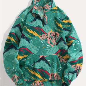 A Double-Sided Plush Print Pullover Sweatshirt, Suitable for Sports And Casual Outings, Made from Soft And Comfortable Fabric, Perfect for Everyday Wear.