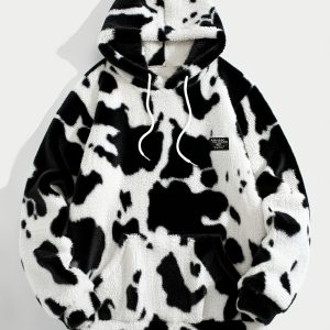 A Plush Hoodie with a Hood, Made from Soft And Warm Fabric. This Cozy Sweatshirt Is Perfect for Casual Sports Activities.