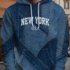 Men’S Stylish Casual Cool Trendy Striped Print Patchwork Long-Sleeve Hoodie