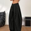 Ladies’ Casual Elegant Loose Pants – Vintage Wide-Leg Cargo Pants with Pleated Design, Suitable for Everyday Dating in a Retro Hippie Street Style for All Seasons, Featuring Button And Zipper Details (Does Not Include Decorative Belt).