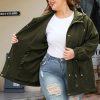 Plus Size – Plus Size – Women’S Plus Size Hooded Jacket – Elegant Casual Coat with Front Pockets, Long Sleeve Button-Up Design, Non-Stretch Fabric, Springu002FFall Outerwear for Everyday & Formal Events – Chic Office to, Lightweight Jacket For Women