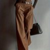 Women’S Dark Brown High-Waisted Wide-Leg Pants ( Not Included) Summer Solstice