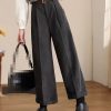 Women’S Corduroy Wide-Leg Cropped Pants | High-Waist, Loose Fit, Zipper Closure, All-Season, Solid Color, Straight Leg Style