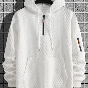 Men'S Full-Zip Hooded Sweatshirt with Full-Zip Front & Side Zipper Pockets - Heavy-Duty Full-Zip Closure, Full-Zip Hooded Sweater for Winter